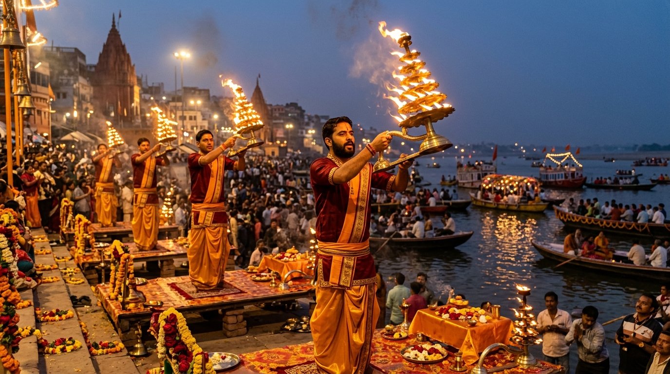 Evening Ganga Aarti at Dashashwamedh Ghat